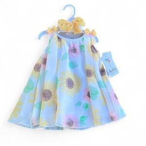 Baby Girl Sunflower Sundress Never Worn with Tags with Bow 6-9 month